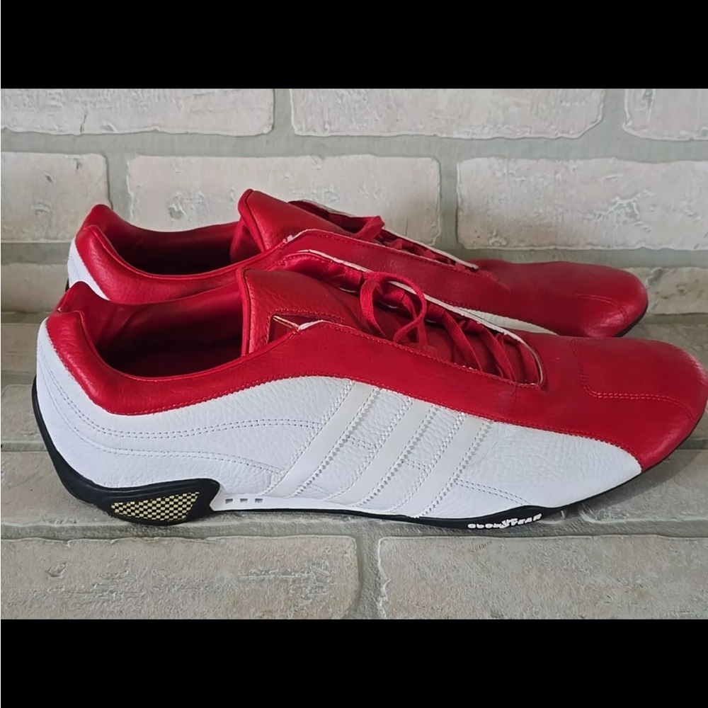 Adidas Red and White Limited Edition Goodyear Sneakers SZ 10.5